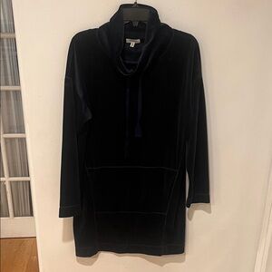 Navy Cowl Neck Dress